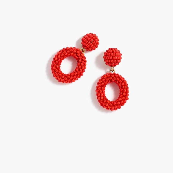 J. Crew Jewelry - New J. Crew Mini Beaded Drop-Hoop Earrings